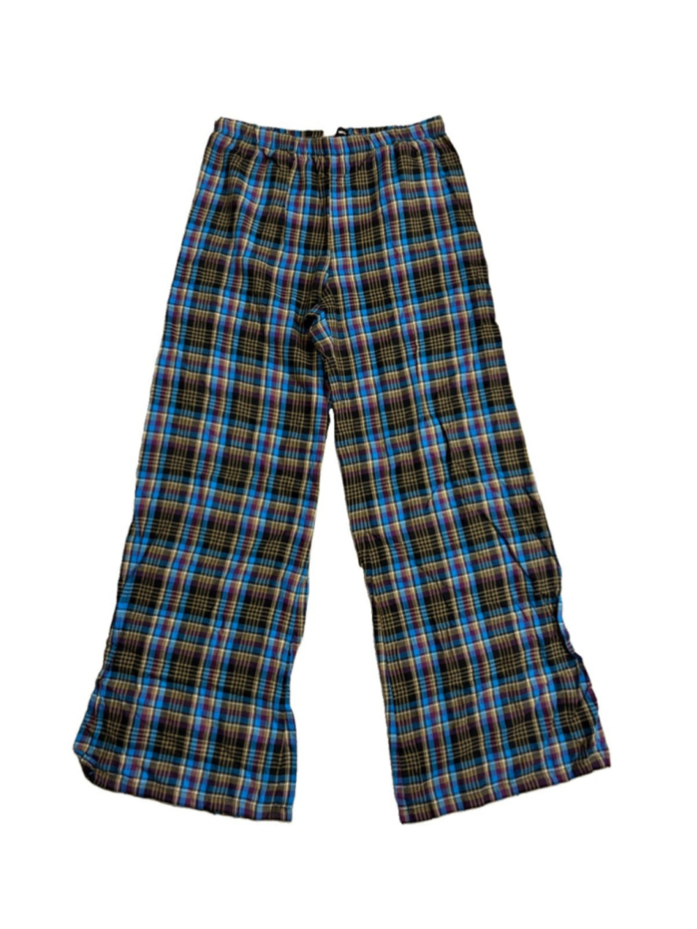 NWT Savage X Fenty Pajama Bottoms Tie Up Tartan Open Back Pjs Lounge Pants SZ M